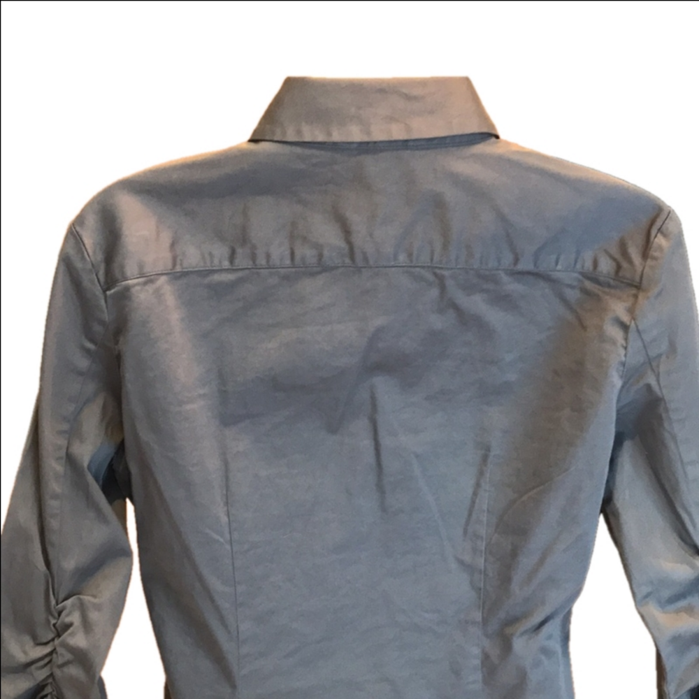 Banana Republic Grey Tailored Crisp Cotton Button Up Dress Shirt Women's S - Picture 7 of 16